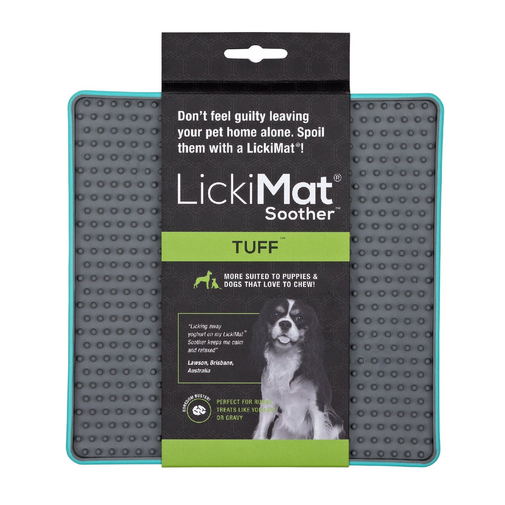 LickiMat Soother Tuff Slow Food Lick Mat Dog Bowl - Blue