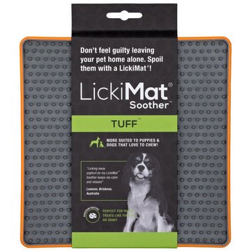 LickiMat Soother Tuff Slow Food Lick Mat Dog Bowl- Orange