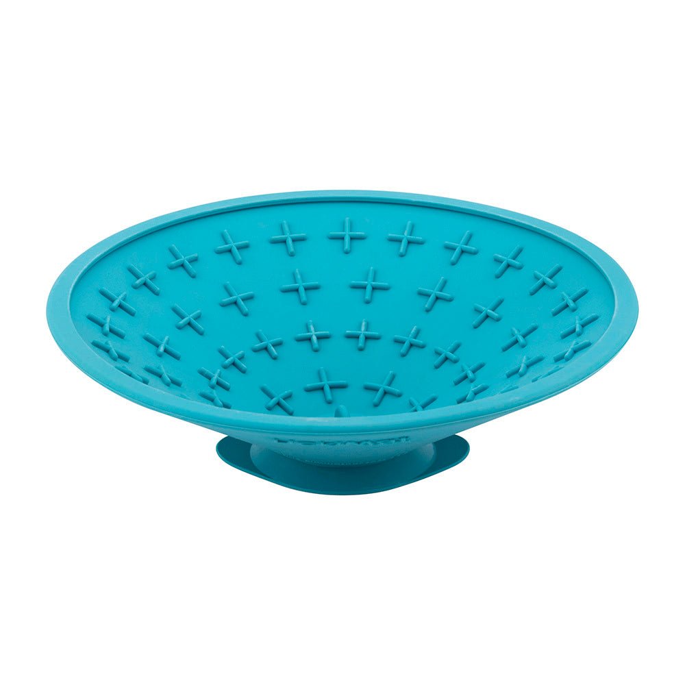 LickiMat Splash Wall & Floor Suction Slow Feeder Dog Bowl - Blue