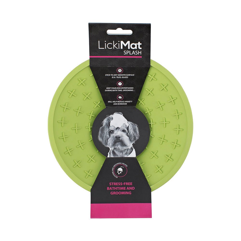 LickiMat Splash Wall & Floor Suction Slow Feeder Dog Bowl - Green