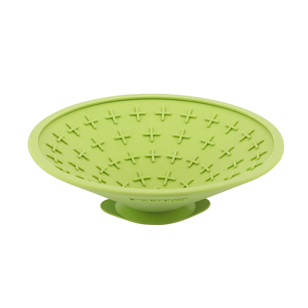 LickiMat Splash Wall & Floor Suction Slow Feeder Dog Bowl - Green