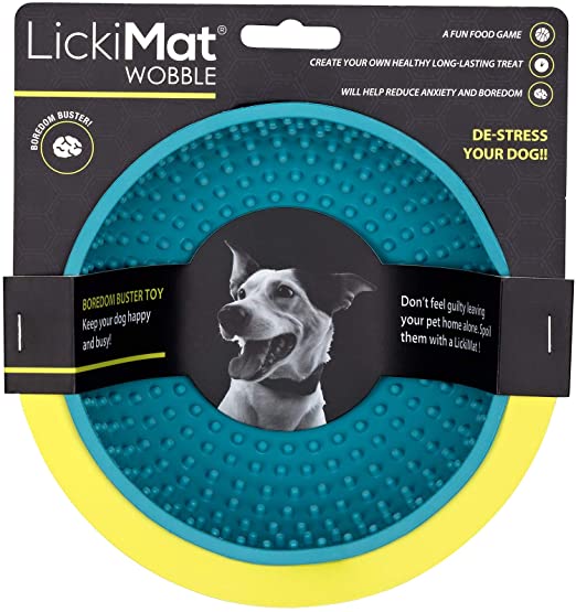 LickiMat Wobble Slow Feeder Boredom Buster Dog Food Bowl - Blue