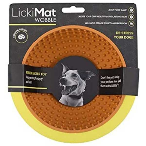 LickiMat Wobble Slow Feeder Boredom Buster Dog Food Bowl - Orange
