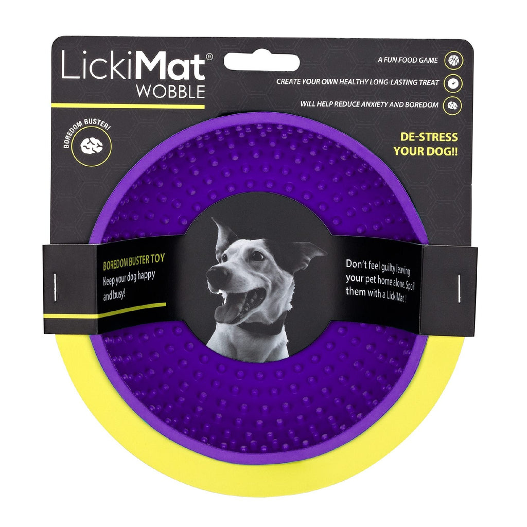 LickiMat Wobble Slow Feeder Boredom Buster Dog Food Bowl - Purple