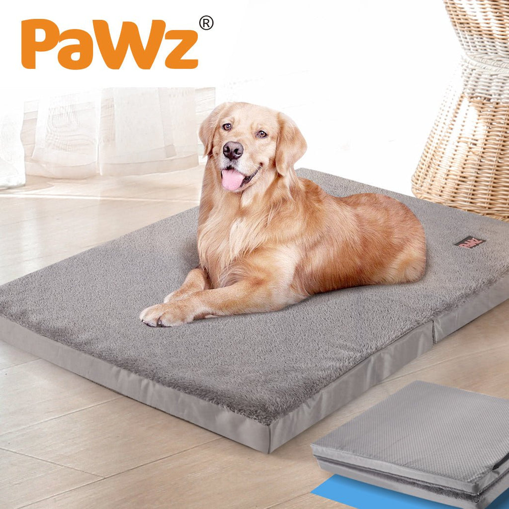 PaWz Pet Bed Foldable Dog Puppy Beds Cushion Pad Pads Soft Plush Black M