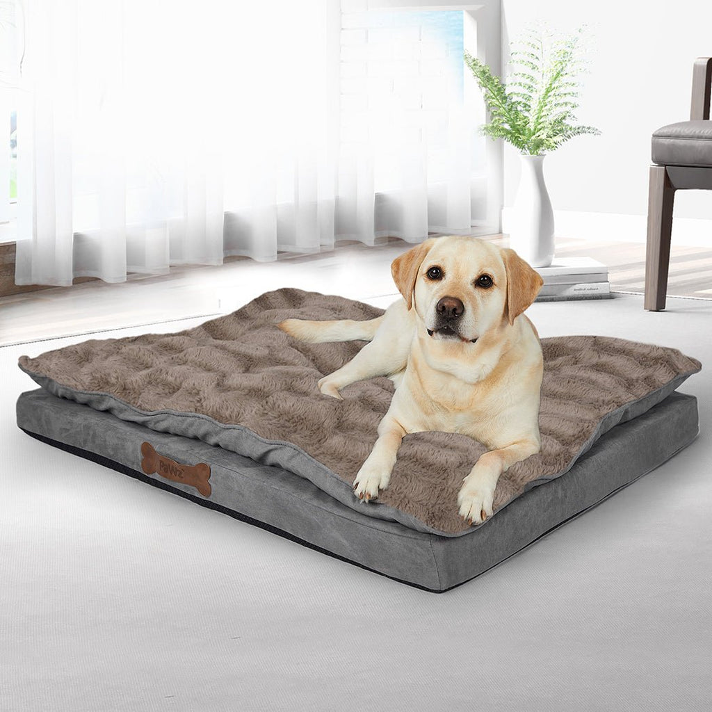 PaWz Dog Calming Bed Pet Cat Removable Cover Washable Orthopedic Memory Foam L