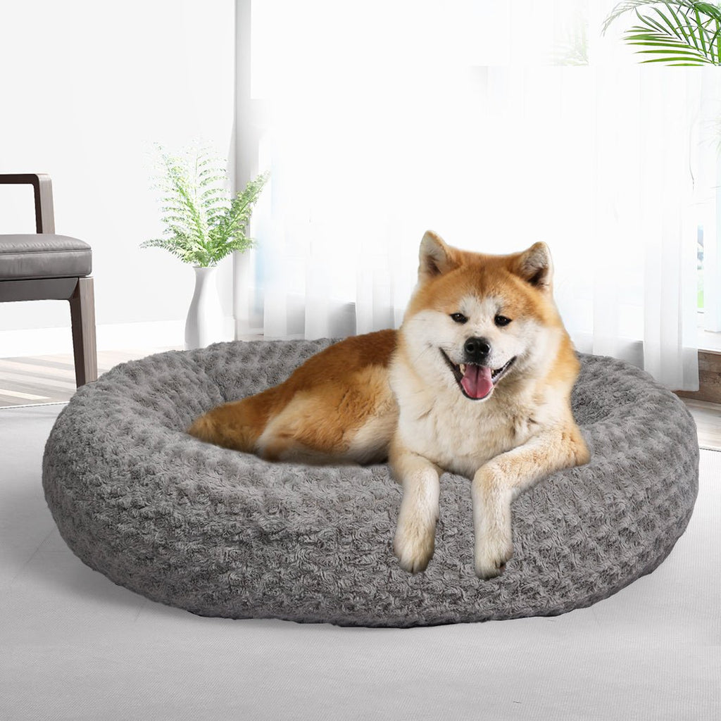 PaWz Calming Soft Plush Washable Dog Bed - Grey - XL