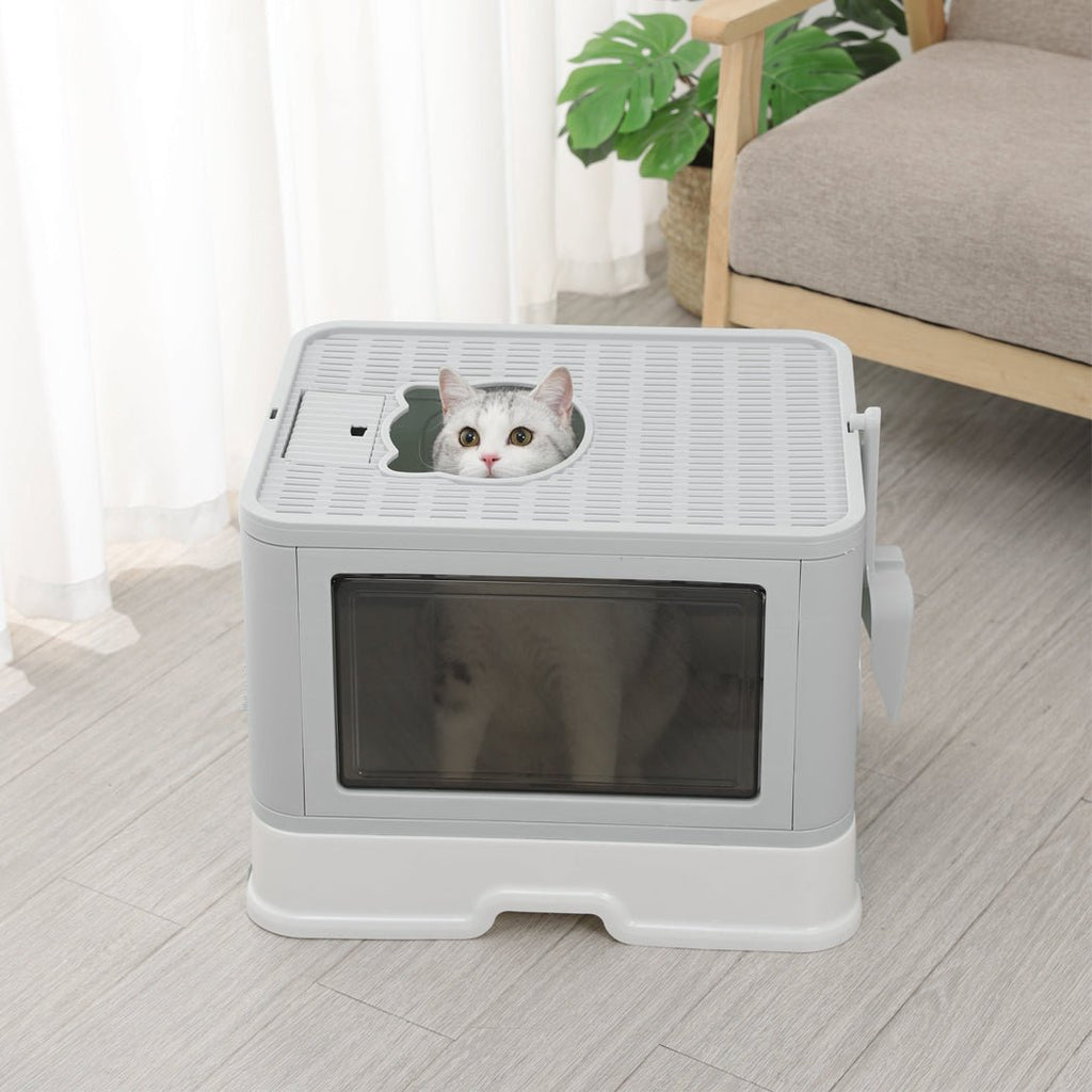 PaWz Foldable Cat Litter Box - Grey