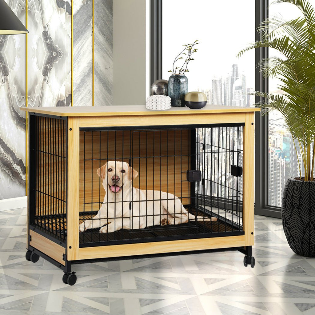 PaWz Wooden Wire Dog Kennel - XL