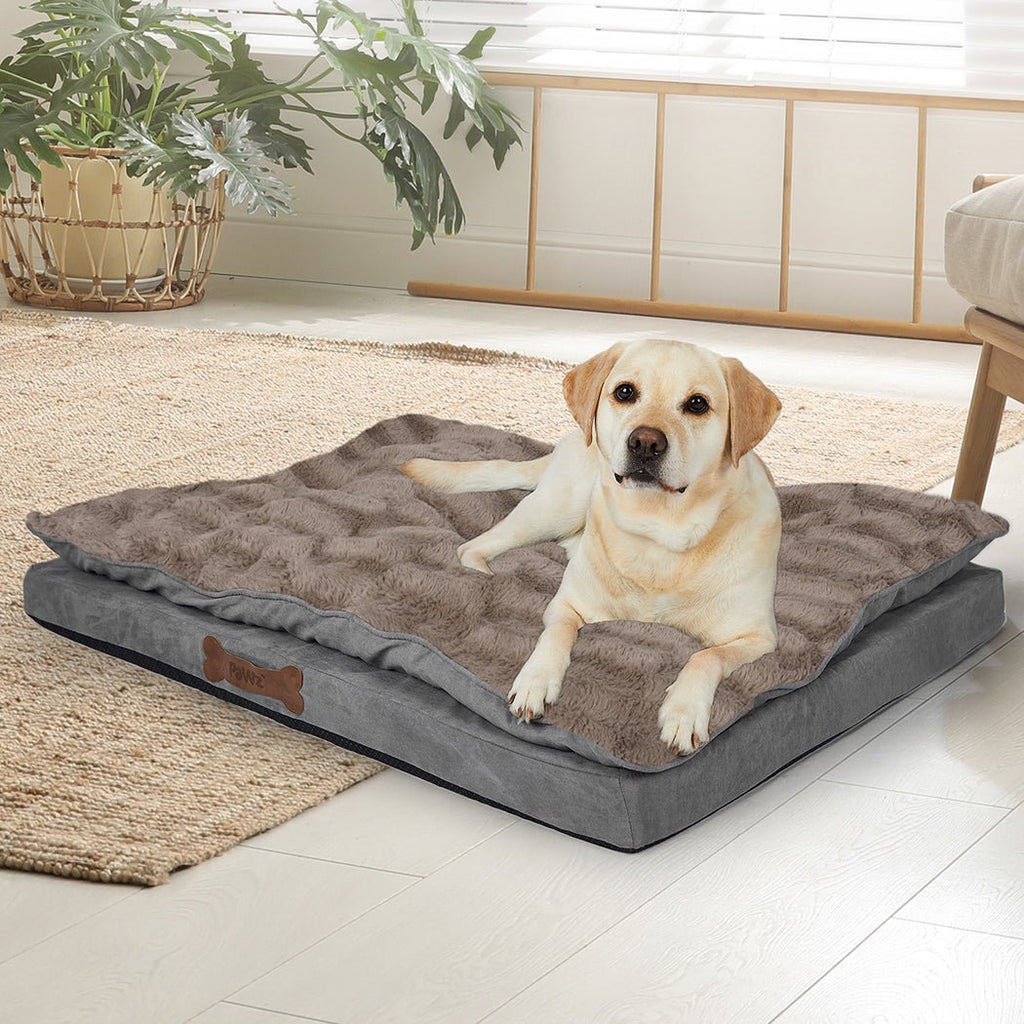 PaWz Dog Calming Bed Pet Cat Removable Cover Washable Orthopedic Memory Foam L