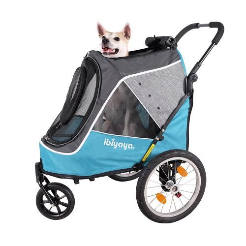 Ibiyaya Happy Pet Trailer / Jogger with Bicycle Attachment 2.0 - Blue