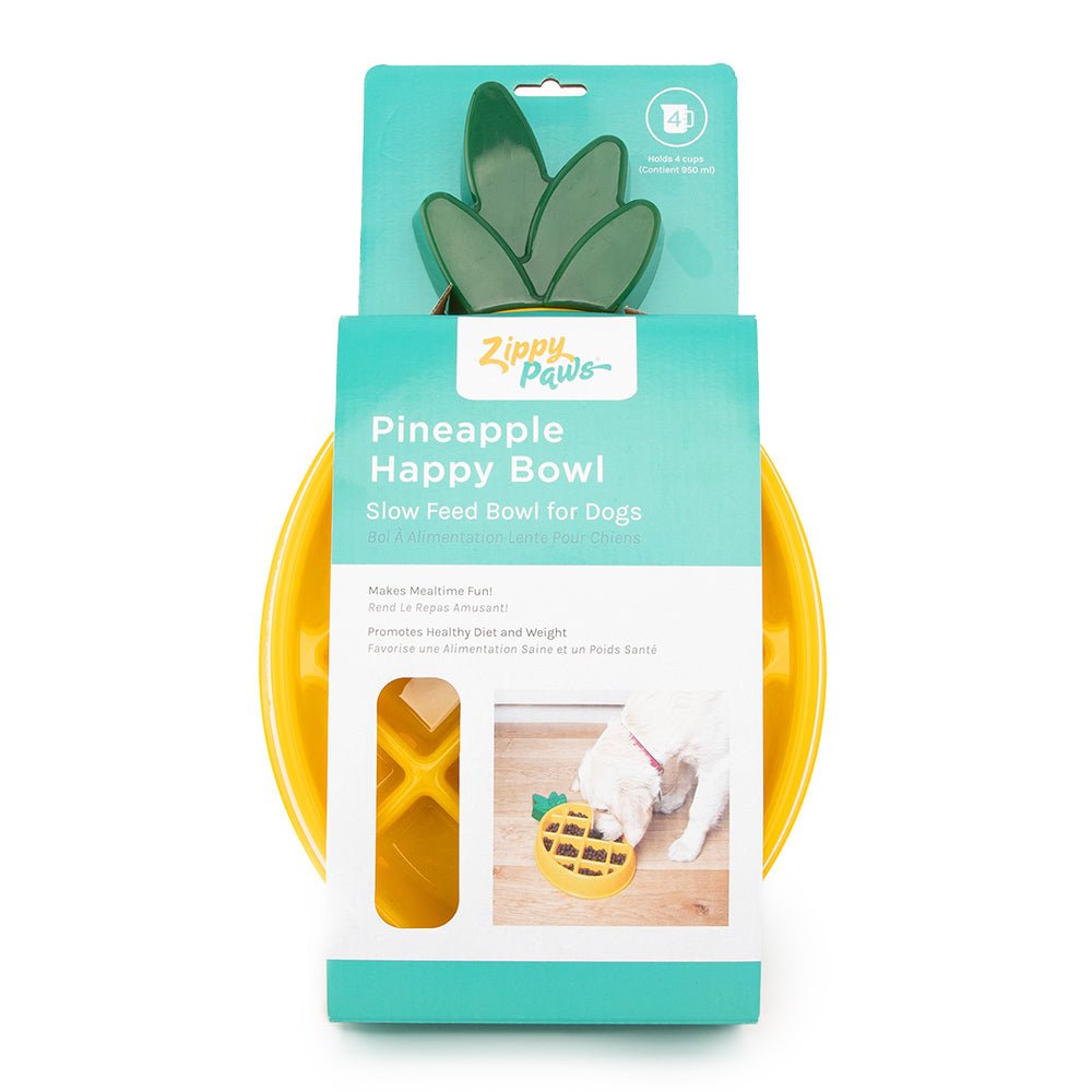 Zippy Paws Happy Bowl Slow Feeder for Dogs - Pineapple