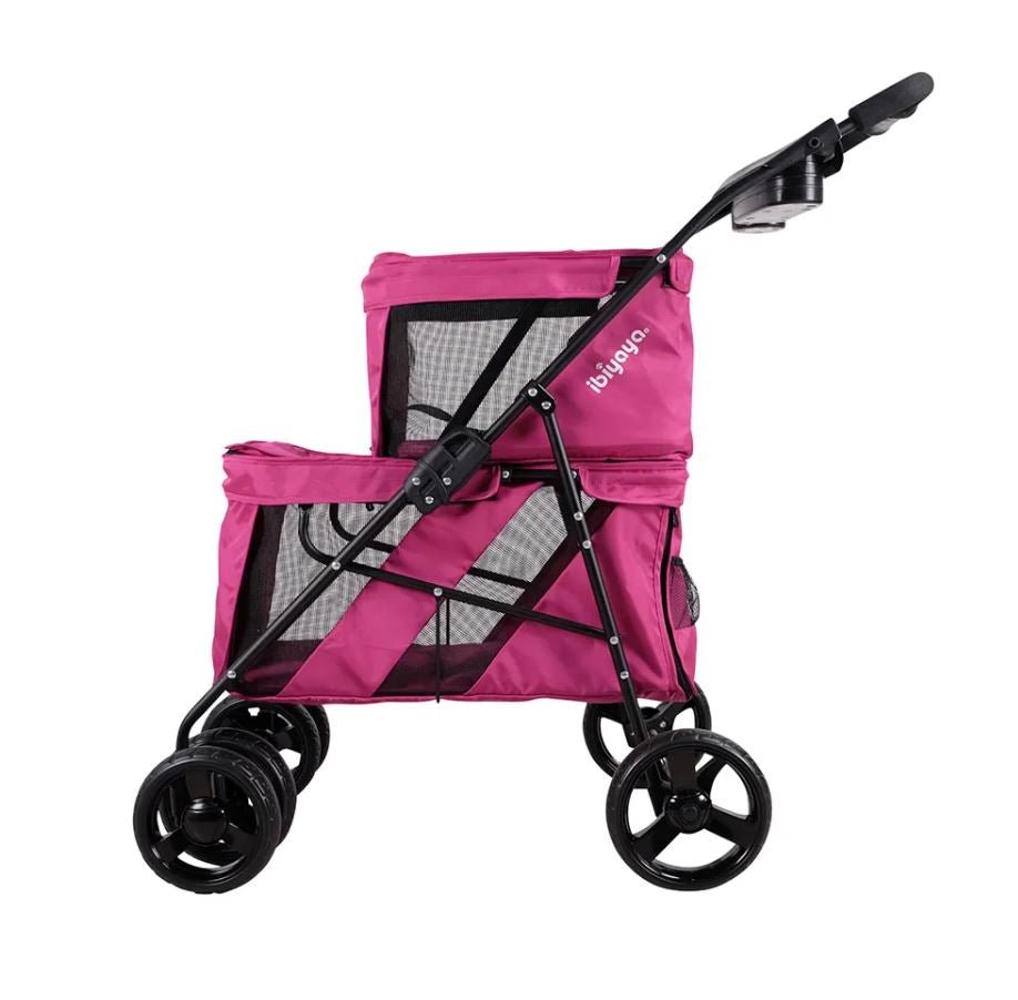 Ibiyaya Double Decker Bus Stroller - Red Violet