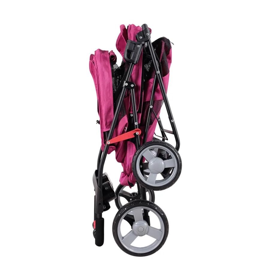 Ibiyaya Double Decker Bus Stroller - Red Violet