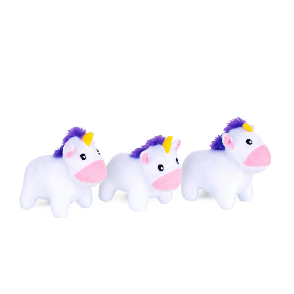 Zippy Paws Interactive Burrow Plush Dog Toy - Unicorns in a Rainbow