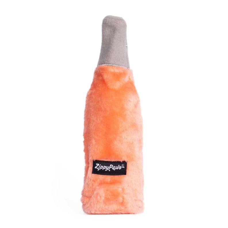 Zippy Paws Happy Hour Crusherz with Replaceable Plastic Squeaker Bottle Dog Toy - Rosé