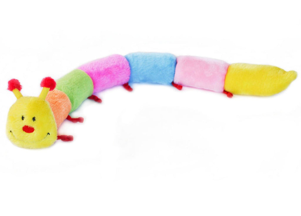 Zippy Paws Long Caterpillar 6 Squeakers Plush No Stuffing Dog Toy