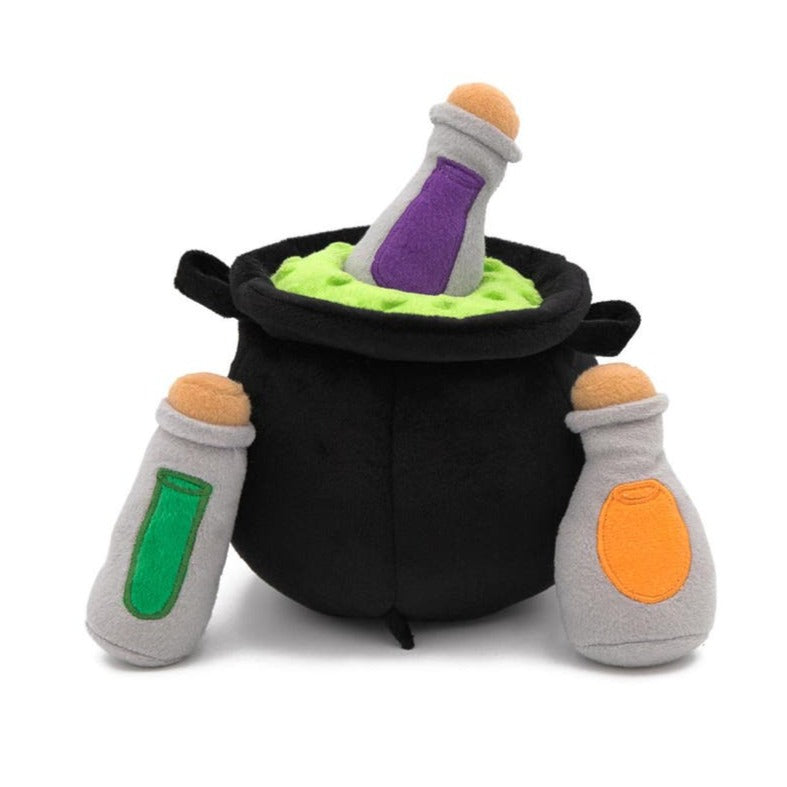 Zippy Paws Halloween Burrow Interactive Dog Toy - 3 Squeaker Toys in a Cauldron